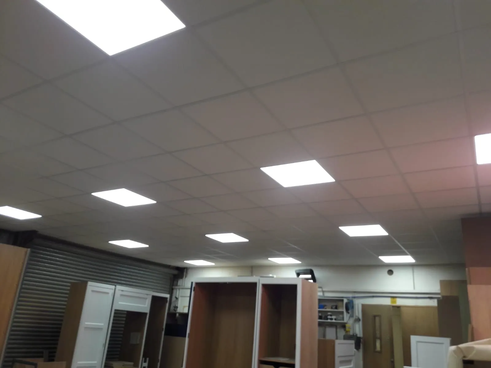 Refurbished showroom ceiling after a makeover by CMD Ceilings Ltd