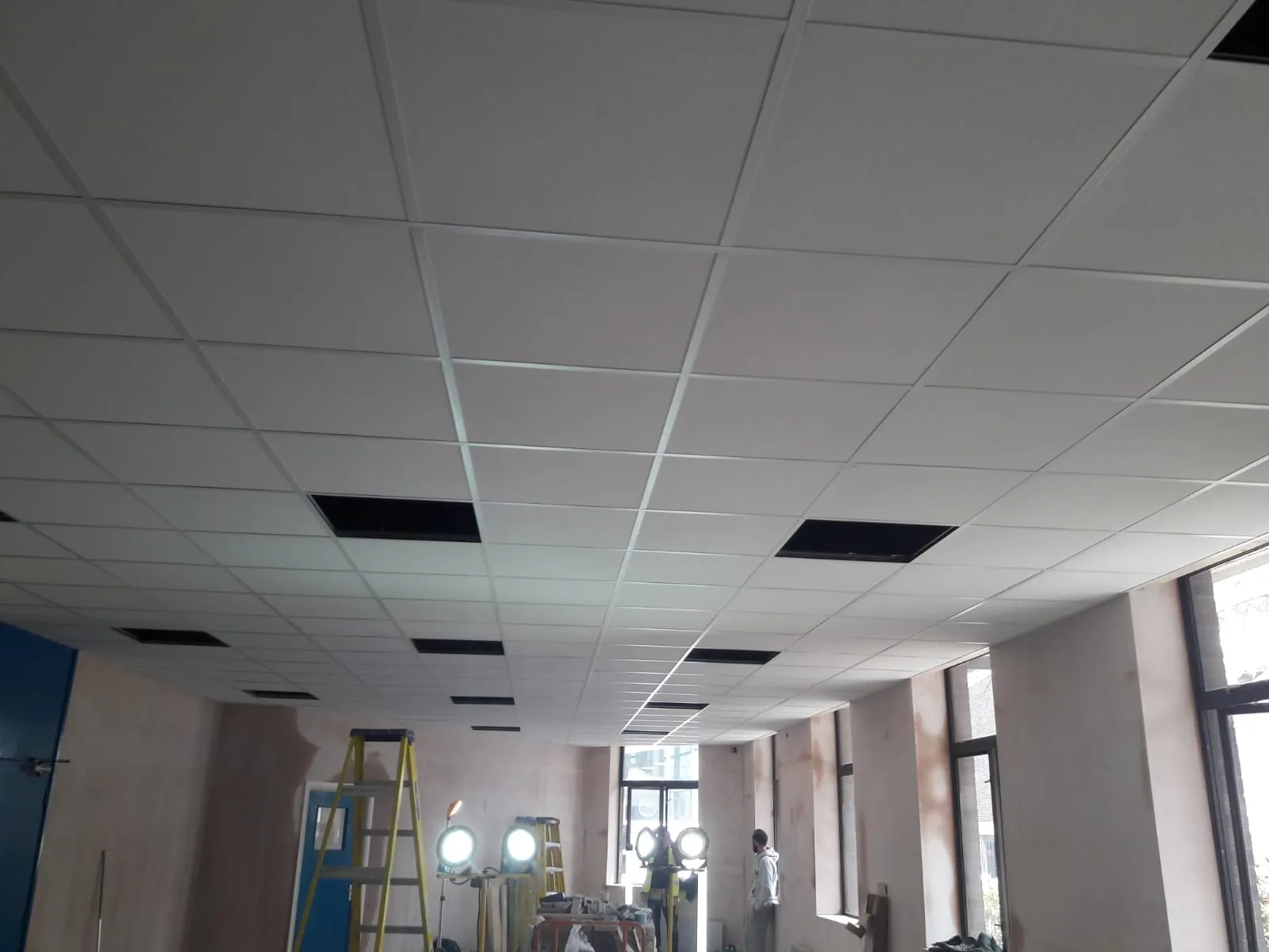 Suspended ceiling installation at Southbank University London by CMD Ceilings Ltd